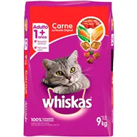 Whiskas Whiskas alimento para Gatos Adultos. Sabor Carne (Receta Orginal) 9Kg, Violeta