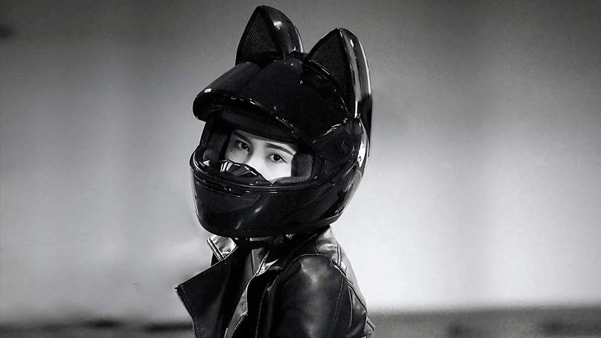 Cascos para moto con orejas de gato