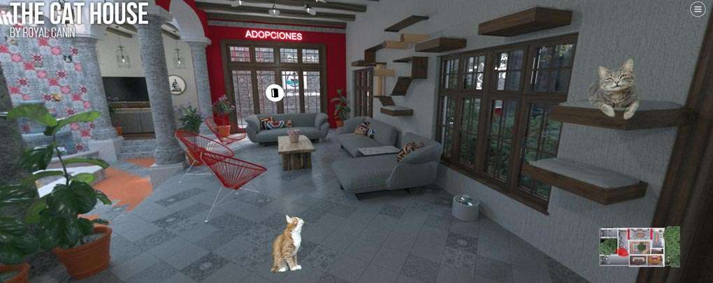 Royal Canin inaugura "The Cat House", espacio VR gratuito para salvar gatos del abandono 3 Sala en the house cat by Royal Canin
