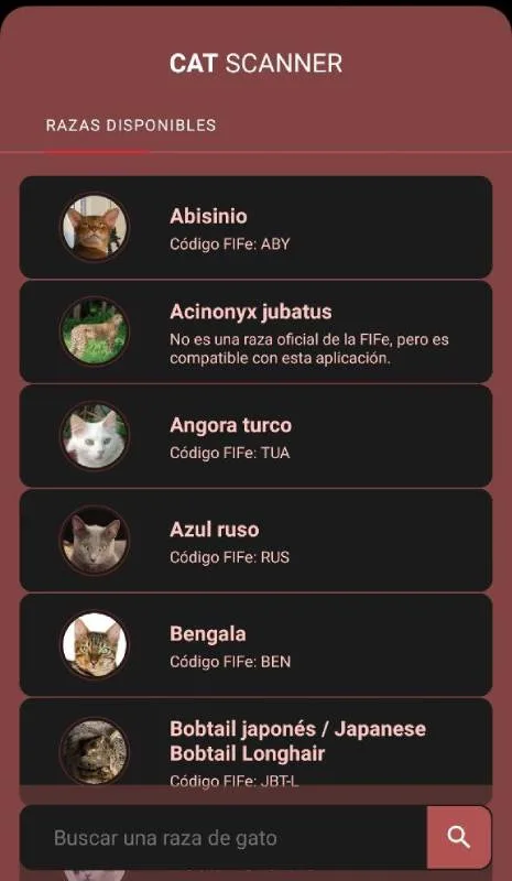 Razas de gatos con Cat Scanner