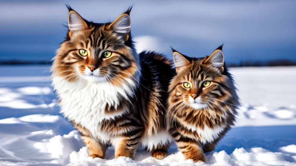 Gato Siberiano en la nieve