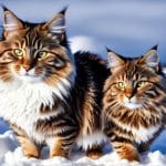 Gato Siberiano en la nieve